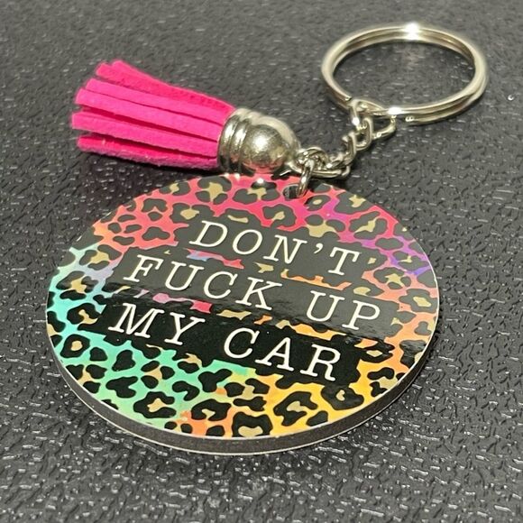 Don’t Mess Up My Car Handmade Wooden Keychain - Picture 3 of 3